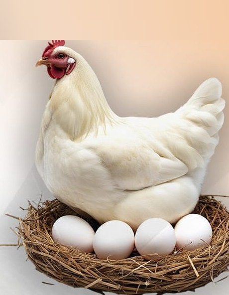 Elaf hen with fresh eggs · دجاجة إيلاف مع بيض طازج